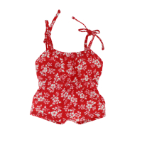 Jumpsuit rood bloemen